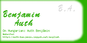 benjamin auth business card